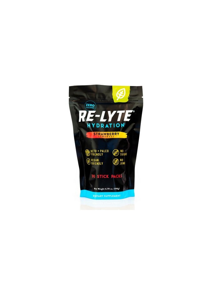 REDMOND Re-Lyte Hydration Electrolyte Drink Powder Mix (Strawberry Lemonade) 30 Stick Packs - Image 1