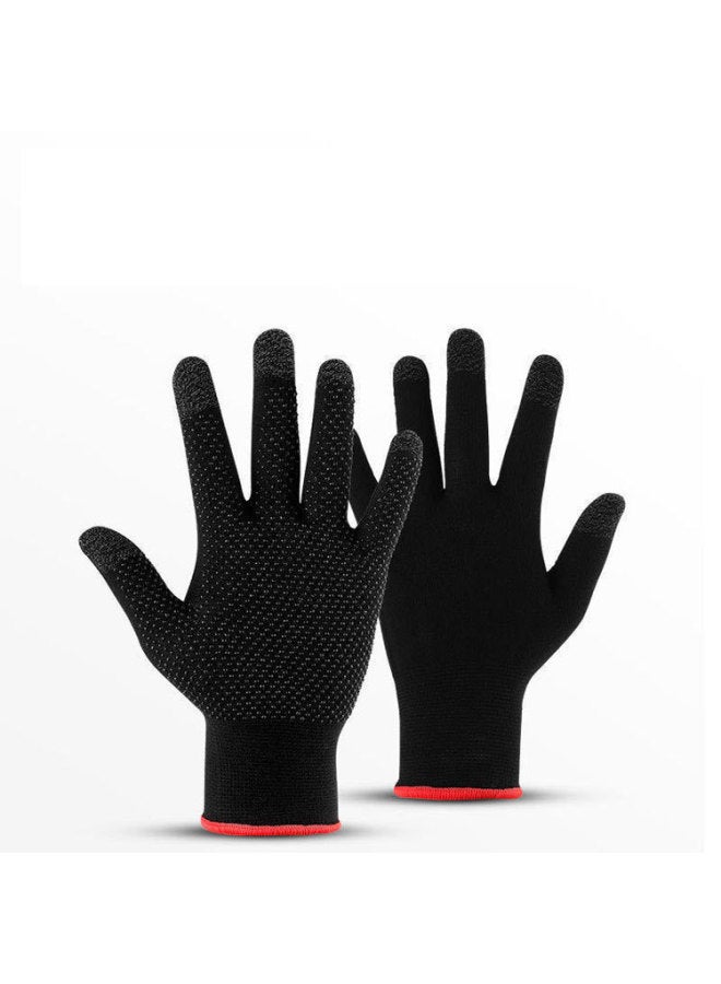 2023 Two-finger Touch Screen Gloves Eat Chicken Hand Swimming Finger Sleeve Breathable Labor Gloves Silver Fiber Game Aid-Product Color:Gloves Without Dispensing  - Image 1