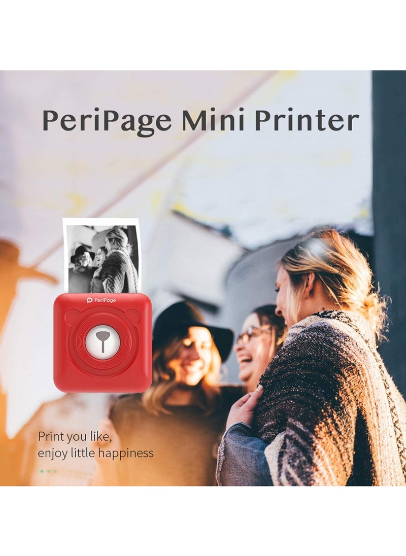 PeriPage - PeriPage Mini Pocket Wireless BT Thermal Printer Picture Photo Label Memo Receipt Paper Printer with USB Cable Support for Android iOS Smartphone Windows - Image 1