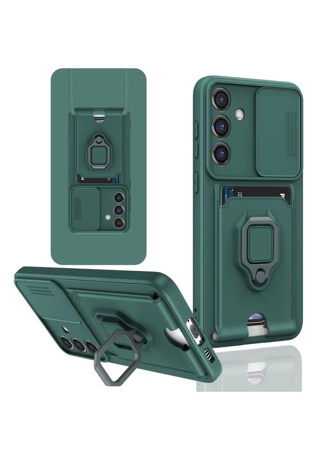S-TOP Case For Samsung Galaxy A55 5G Sliding Camshield Magnetic Card Holder Silicone Phone Case - Image 1