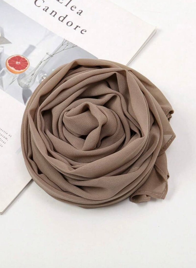AL BENT AL SHARQIEH shawl khaki chiffon hijab headscarf  - Image 2