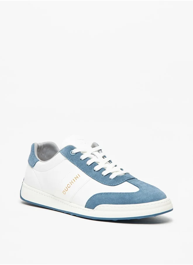 دوتشيني Mens' Solid Sneakers with Lace-Up Closure