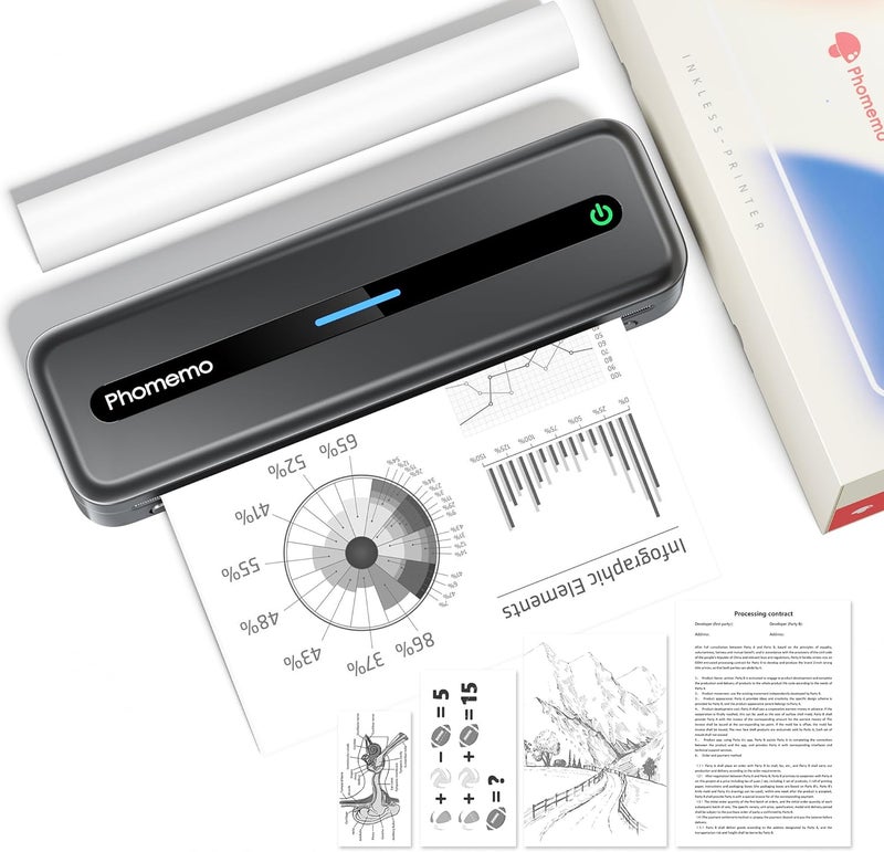 Phomemo M832 Portable Wireless Thermal Printer - Bluetooth, Compact Design for Travel, Compatible with Android, iOS, and Windows - Image 1