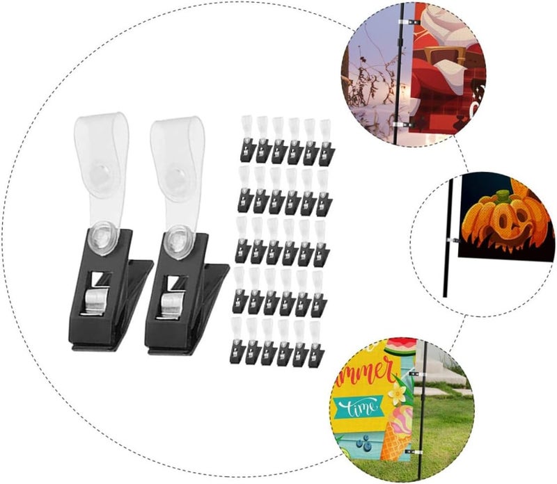 50pcs Garden Flag Clips Small Plastic Clamps for Flagpole Anti-Wind Outdoor Yard Flags Holder Accessories - Image 3