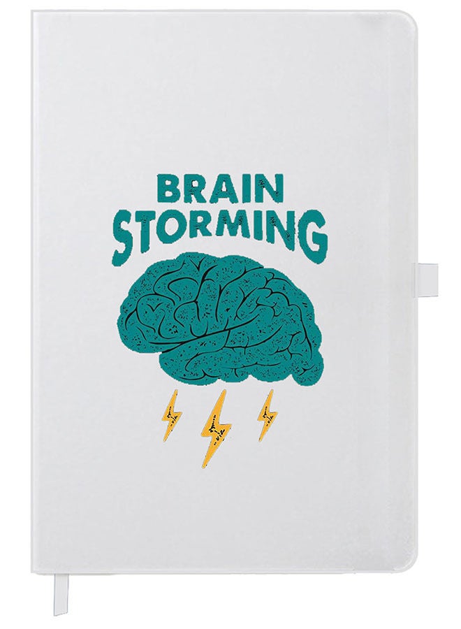 Theodor Designer A5 Thick White Hardcover Notebook Brain Stroming - Image 1
