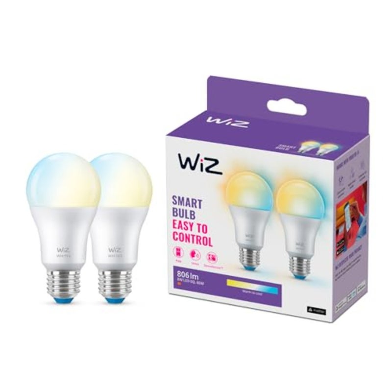 Home indoor lighting: frosted glass, warm-to-cool white, tunable white smart bulb with E27 screw base, WiFi app control for living room and bedroom - Image 1