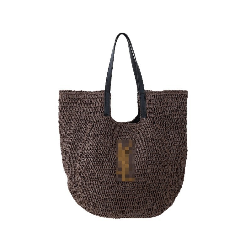 Women's Large Capacity Straw Woven Beach Shoulder Tote Bag - Image 5