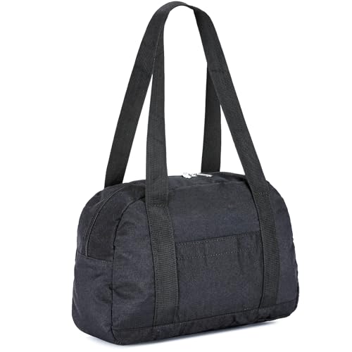 Leamekor Mini Gym Bag for Women Girls, 12 inch Small Gym Tote Bag, Lightweight Carry On Small Duffle Bag for Travel Sports (Black) - Image 1