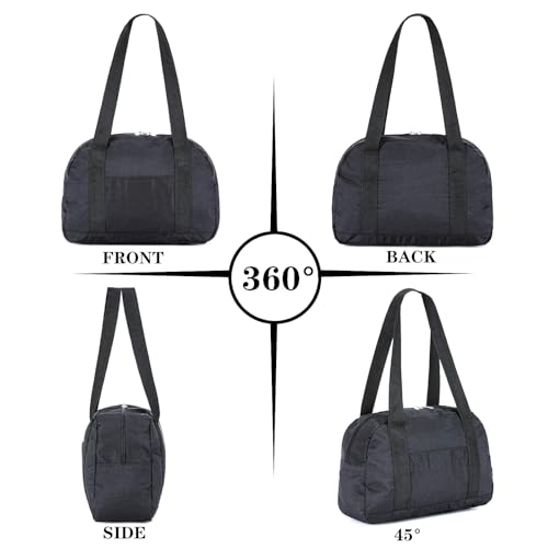 Leamekor Mini Gym Bag for Women Girls, 12 inch Small Gym Tote Bag, Lightweight Carry On Small Duffle Bag for Travel Sports (Black) - Image 3