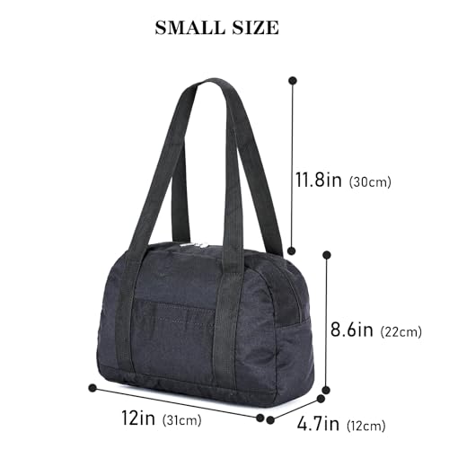 Leamekor Mini Gym Bag for Women Girls, 12 inch Small Gym Tote Bag, Lightweight Carry On Small Duffle Bag for Travel Sports (Black) - Image 5