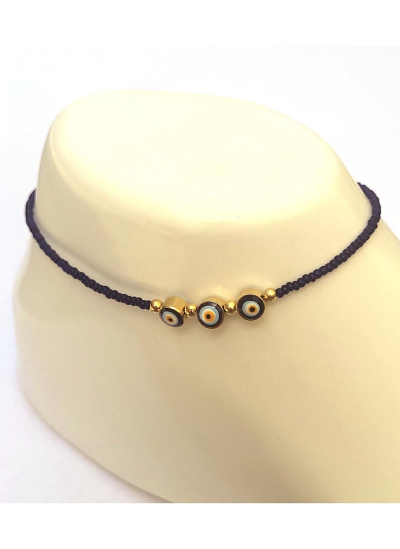 Alwan - Long Size Evil Eye Anklet - Image 1