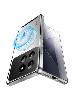 General Compatible with Xiaomi 14/14 Pro Case with Magnetic Adsorption & Safety Lock,Luxury Translucent Clear PC with Metal Cover For Mi 14/14 Pro  - Image 2