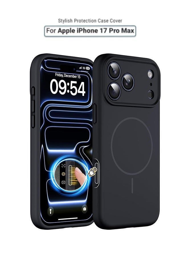 Magnetic for iPhone 17 Pro Max Case, Compatible with MagSafe, Integrated Silicone Camera Control Cover Protection, 3.0mm Thicken Silicone Phone Cover for 17 ProMax 6.9", Black - Image 1