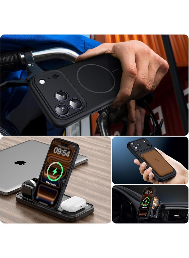 Magnetic for iPhone 17 Pro Max Case, Compatible with MagSafe, Integrated Silicone Camera Control Cover Protection, 3.0mm Thicken Silicone Phone Cover for 17 ProMax 6.9", Black - Image 5