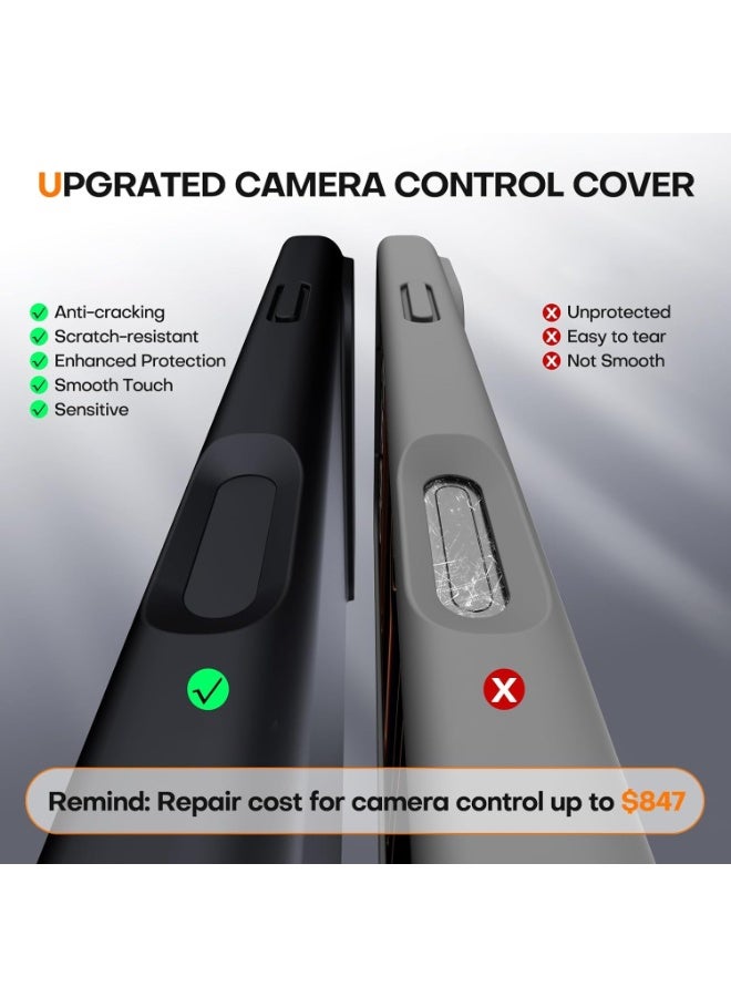 Magnetic for iPhone 17 Pro Max Case, Compatible with MagSafe, Integrated Silicone Camera Control Cover Protection, 3.0mm Thicken Silicone Phone Cover for 17 ProMax 6.9", Black - Image 2