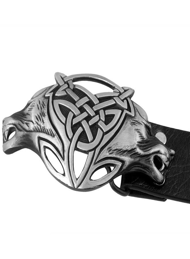 VIGOROSO Men Gothic Funny Lovely Celtic Wild Wolf Fox Double Head Belt Buckle - Image 4