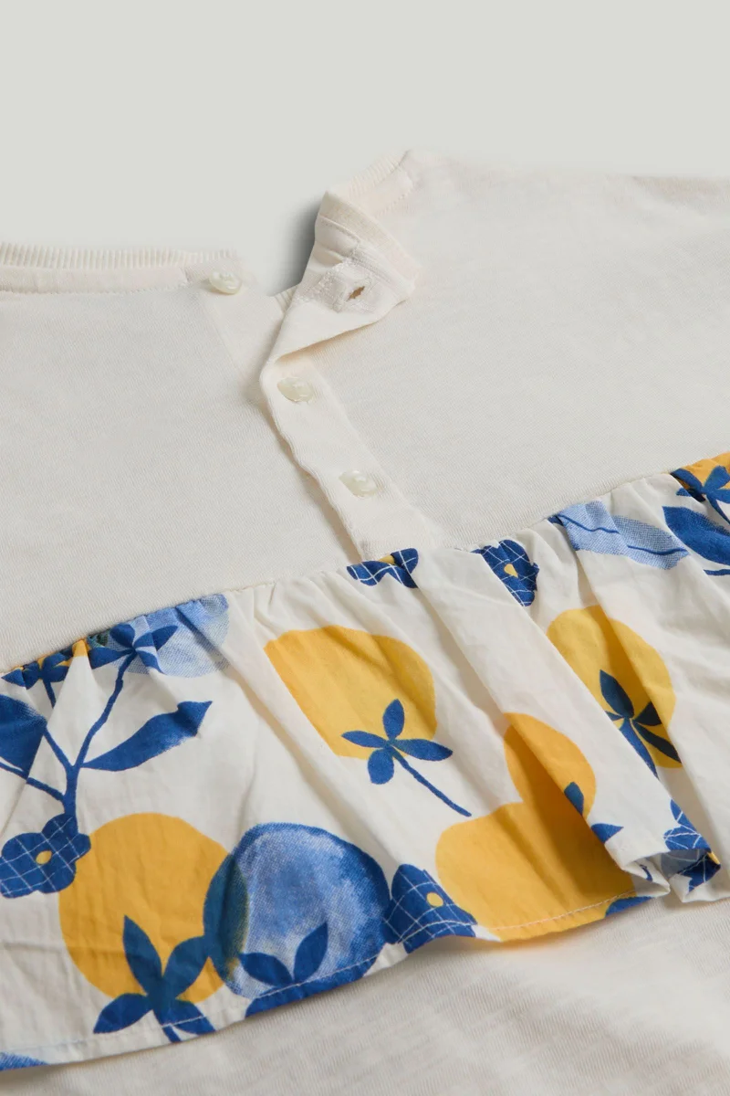 mothercare Cream Frill T-Shirt