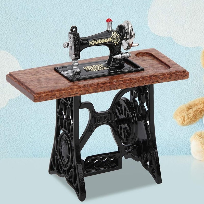 TOPINCN Miniature Sewing Machine 1:12 Scale Vintage Dollhouse Decor - Image 4