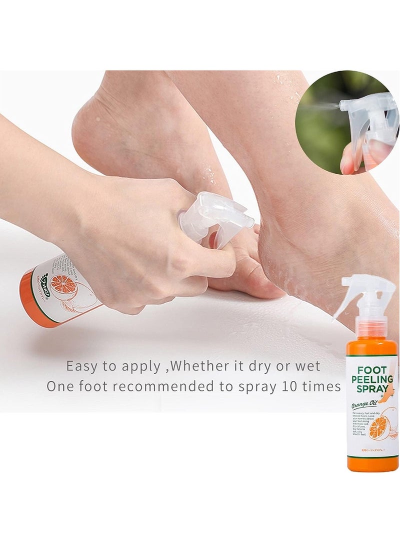DubaiGallery Foot Peeling Spray Natural Orange Essence, Pedicure Hands Dead Skin, Exfoliating Foot Moisturizing Hydrating Nourish Peel off Spray, Remove Dead Skin and Calluses on Feet - Image 4