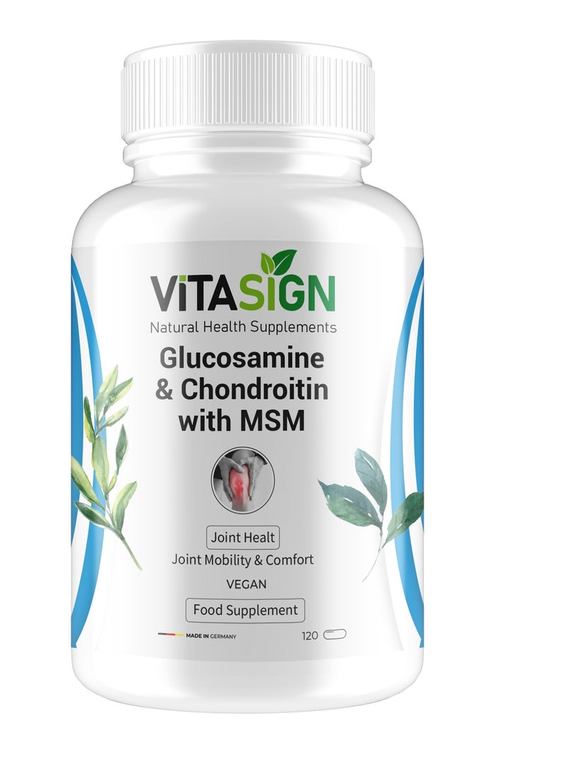 VITASIGN Premium Glucosamine & Chondroitin with MSM, 120 Capsules – Joint Health & Mobility Support - Image 1