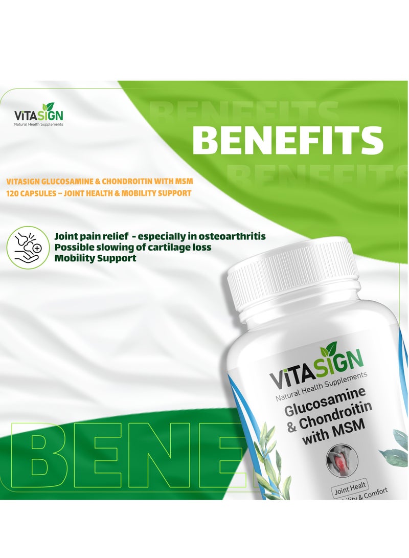 VITASIGN Premium Glucosamine & Chondroitin with MSM, 120 Capsules – Joint Health & Mobility Support - Image 4
