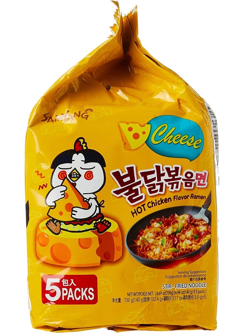 Samyang amyang Buldak Cheese Hot Chicken Flavor Ramen – Multipack of 5 Pcs – 140g Each - Image 2