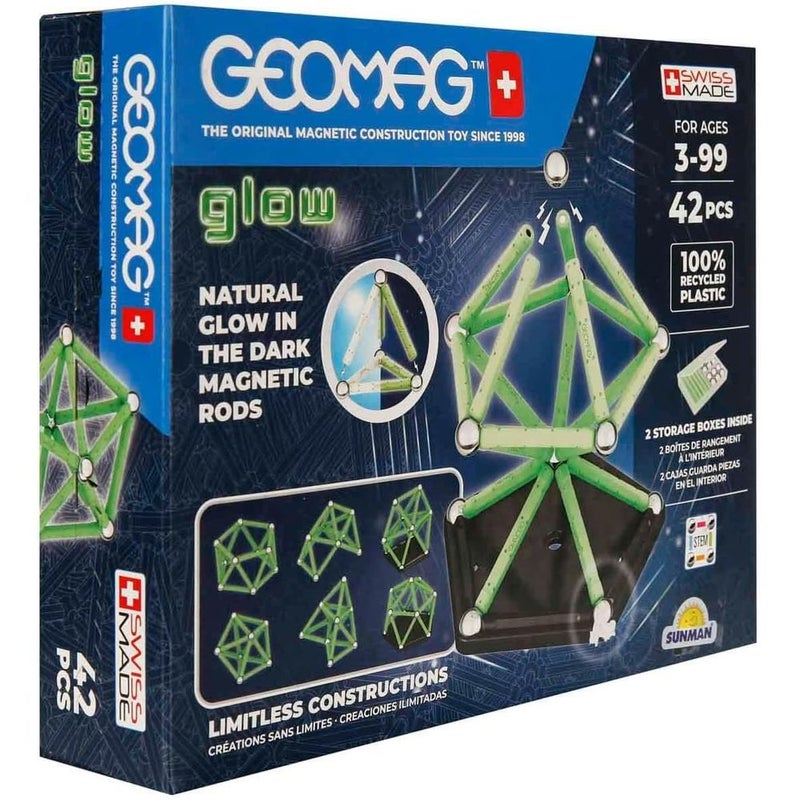 جيوماغ ألقضبان المغناطيسية المضيئة في الظلام 42 قطعة - 329 - Image 1