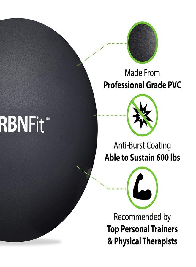 إربن فيت كرة تمارين صغيرة من URBNFit - كرة بيلاتس صغيرة مقاس 9 بوصات مع دليل لياقة بدنية لليوغا، والبار، والعلاج الطبيعي، وتمارين التمدد، وتمارين تقوية عضلات الجذع - أسود - Image 2