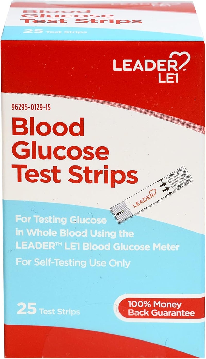 Leader LE1 Blood Glucose Test Strips 25 Test Strips Pack of 1 - Image 1