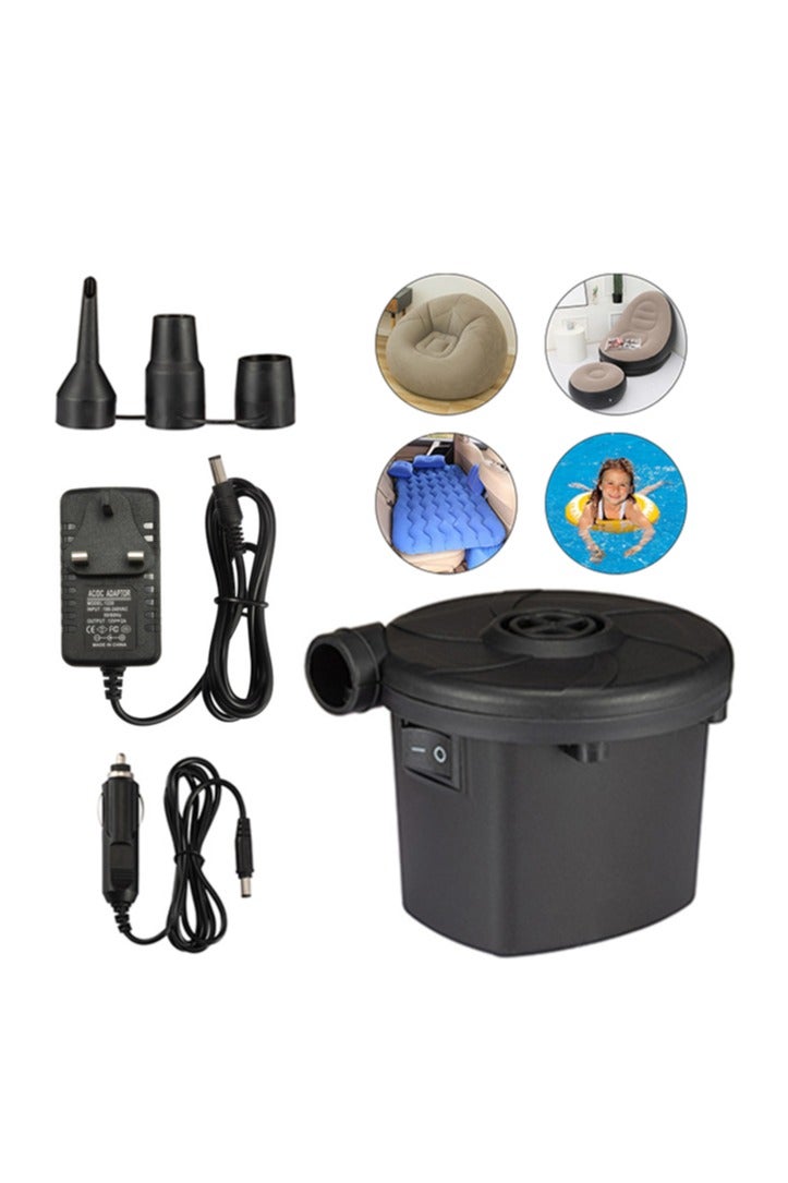 Generic Portable Mattress Inflator Pump Home Swimming Pool Electric Air Pump Mini Rechargeable Blower Suction Pump Suitable for Camping Home Playground  - Image 1