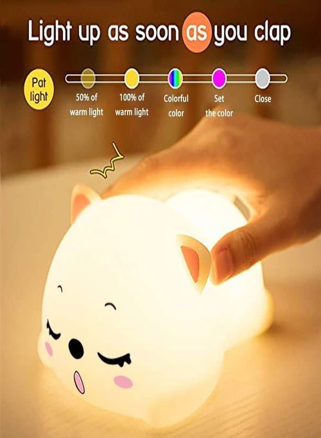 Swarush Panda Gifts for Girls Boys Baby Room Decor, Cute Nursery Decor Silicone Panda Bear Night Light for Bedroom with 7 Color Change Led Lamp., Multicolor - Image 3