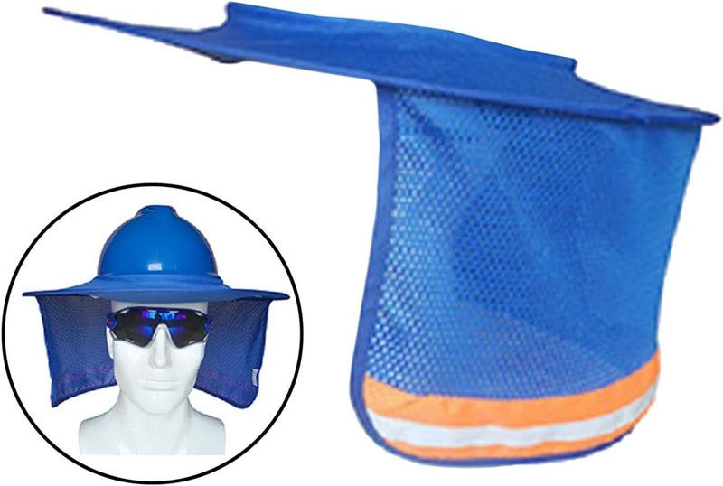 klarako Full Brim Hard Hat Sunshade Neck Shield Neck Sun Shade Protection for Safety Helmet  Blue - Image 5