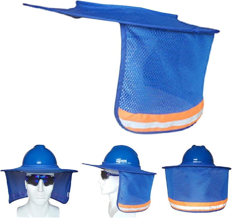 klarako Full Brim Hard Hat Sunshade Neck Shield Neck Sun Shade Protection for Safety Helmet  Blue - Image 4
