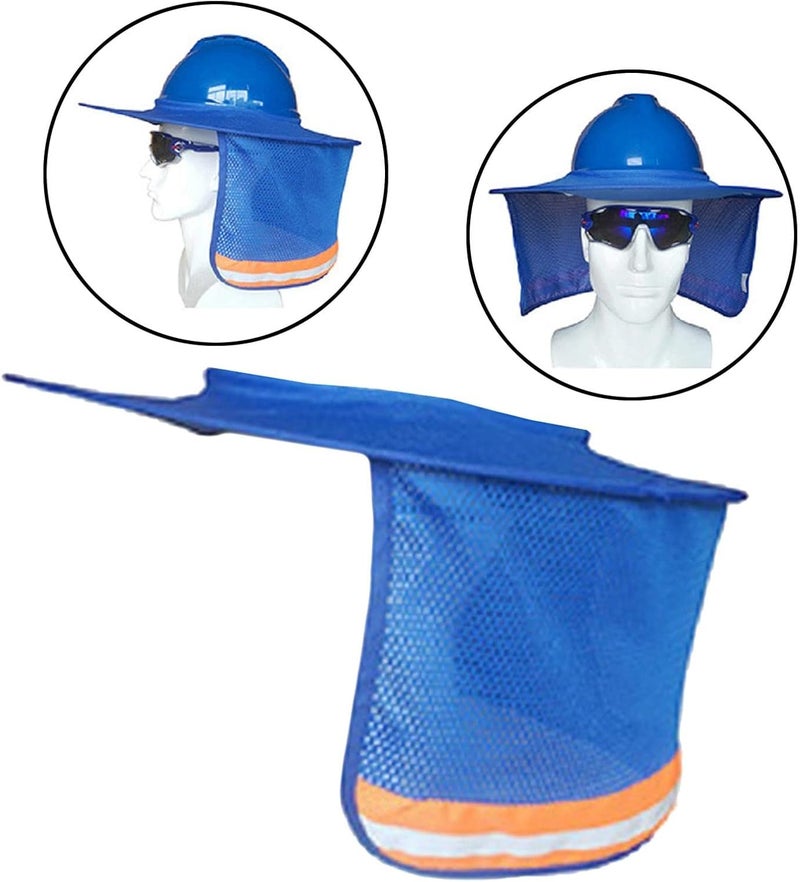 klarako Full Brim Hard Hat Sunshade Neck Shield Neck Sun Shade Protection for Safety Helmet  Blue - Image 2