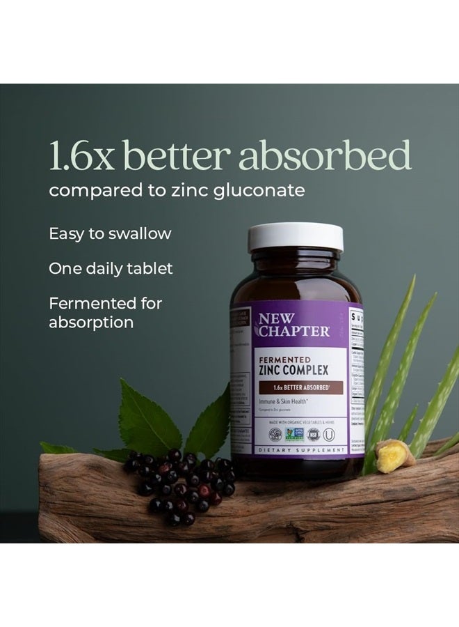 New Chapter Zinc Supplement, Fermented Zinc Complex, ONE Daily for Immune Support + Skin Health, Mineral-Balancing Formula Rich in Copper, Easy to Swallow & Digest, 90 Count (3 Month Supply) - Image 5