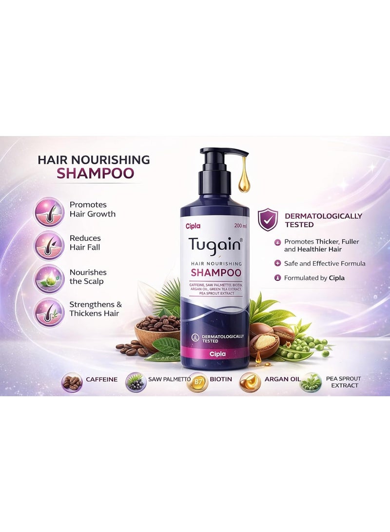 سيبلا شامبو سيبلا توغين المغذي للشعر، غني بالكافيين، والمنشارية، والبيوتين، وزيت الأرغان، ومستخلص الشاي الأخضر، تم اختباره من قبل أطباء الجلدية، 200 مل - Image 4