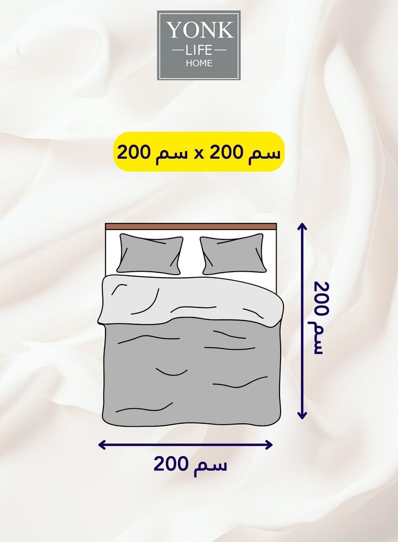 يونك مفرش صيفي مزدوج من ميكروفايبر يناسب سرير بحجم 200 × 200 سم ، 6 قطع - Image 2