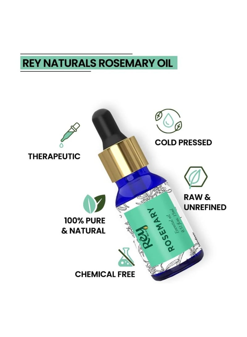 Rey Naturals ReyNaturals Lavender oil + Tea Tree oil + rosemary essential oils Combo (15 ml+15 ml + 15 ml) - Image 2