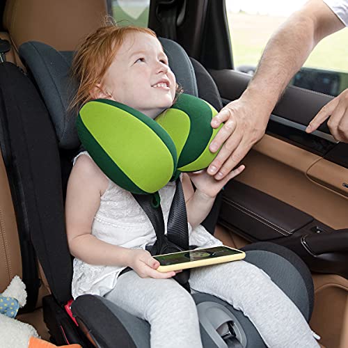 INFANZIA Kids Chin Supporting Travel Neck Pillow, Helps Support Head and Neck, Comfortably Designed for Head, Neck, and Chin Support - Gifts for Toddler/Child/Kids, Green - Image 2
