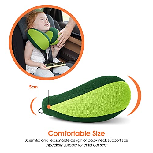 INFANZIA Kids Chin Supporting Travel Neck Pillow, Helps Support Head and Neck, Comfortably Designed for Head, Neck, and Chin Support - Gifts for Toddler/Child/Kids, Green - Image 3
