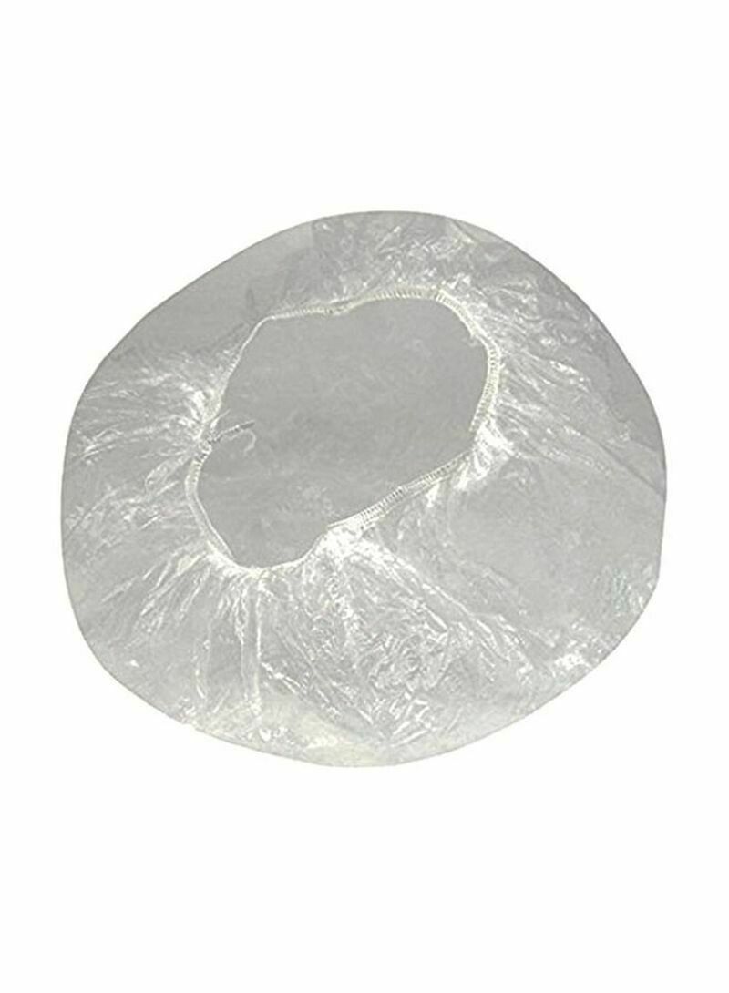 بلومنغ تايم 100 Pcs Disposable Plastic Shower Caps Clear Elastic Thick Bath Cap For Women Spa,Home Use Hotel Hair Salon