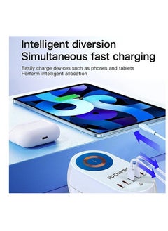 AMBERJACK 140W GaN Multi-Port Charger with Wireless Fast Charging, PD Multi-port Charger, Support 15W Wireless Fast Charging, 5 Ports PD type C Charging Station For Apple Iphone 16, 15, 14, 13 12, Samsung, Smartphones, Laptops, etc  - Image 3