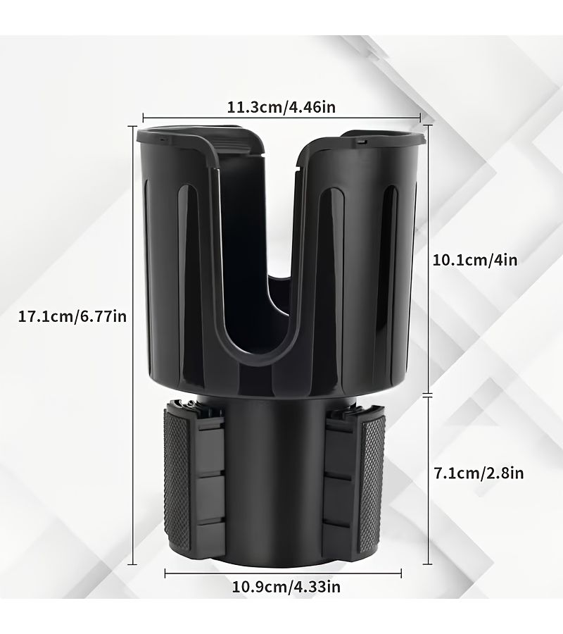 حامل أكواب سيارة قابل للتعديل باللون الأسود مقاس 3 × 4 بوصة للزجاجات من 24 إلى 40 أونصة - Image 2