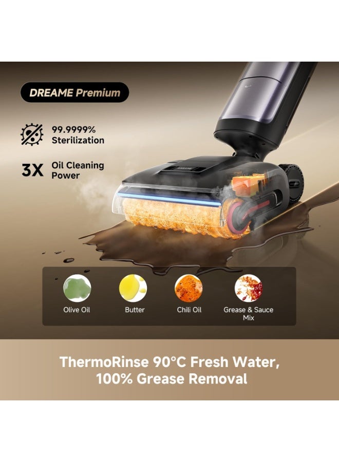 دريم مكنسة بخارية رطبة وجافة DREAME H16 Pro، ذراع روبوتي مزدوج AI، غسيل بخاري 200°C، مسح بالماء 90°C، شفط 28kPa، مساعدة مزدوجة الطاقة، خالية من التشابك، غسيل فرشاة بخارية 200°C وماء 100°C - Image 4