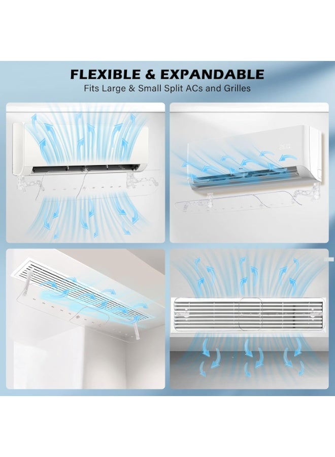 M.A&F's Split AC Deflector Central, AC Vent Deflector Adjustable Windshield 56-102.5 CM Central AC Air Flow Deflector, Universal All AC Split Air Conditioner Deflector, Registers, Grilles - Image 3