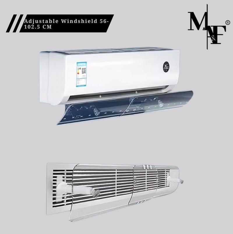M.A&F's Split AC Deflector Central, AC Vent Deflector Adjustable Windshield 56-102.5 CM Central AC Air Flow Deflector, Universal All AC Split Air Conditioner Deflector, Registers, Grilles - Image 1