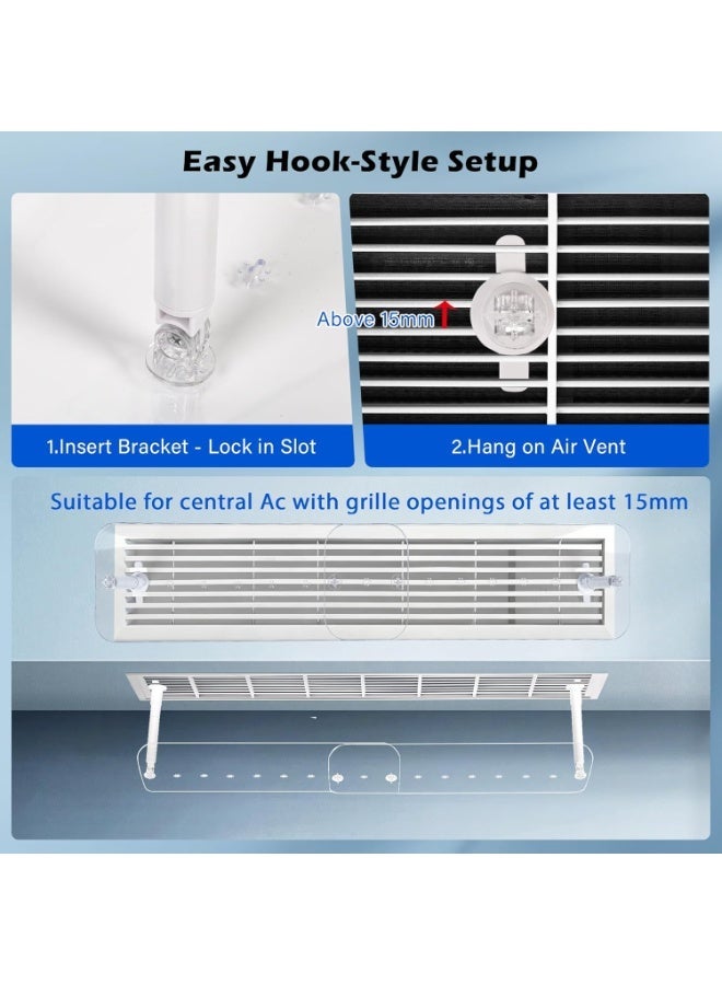 M.A&F's Split AC Deflector Central, AC Vent Deflector Adjustable Windshield 56-102.5 CM Central AC Air Flow Deflector, Universal All AC Split Air Conditioner Deflector, Registers, Grilles - Image 4