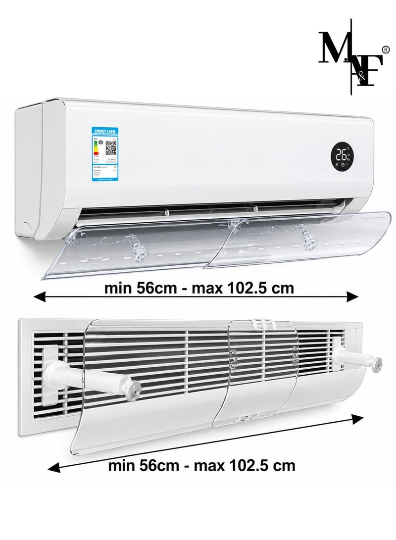 M.A&F's Central Air Deflector, Split Air Conditioner Deflector Adjustable Size Clear Central AC Air Flow Deflector, Fit for Most AC Split Air vents and Central Air Deflector Grilles - Image 1