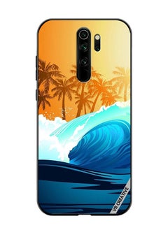 Protective Case Cover For Xiaomi Redmi Note 8 Pro Tropical Surfing Wave At Sunrise With Palm Tree Design Multicolour