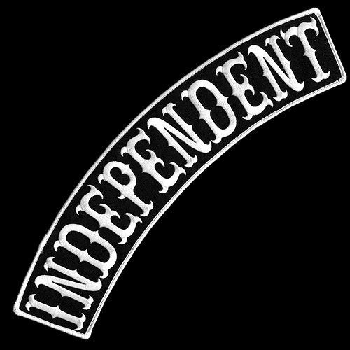 VEGASBEE® Independent Patch Embroidered TOP Rocker Biker Jacket Rider Vest Size XL 13" USA (Black-White) - Image 2